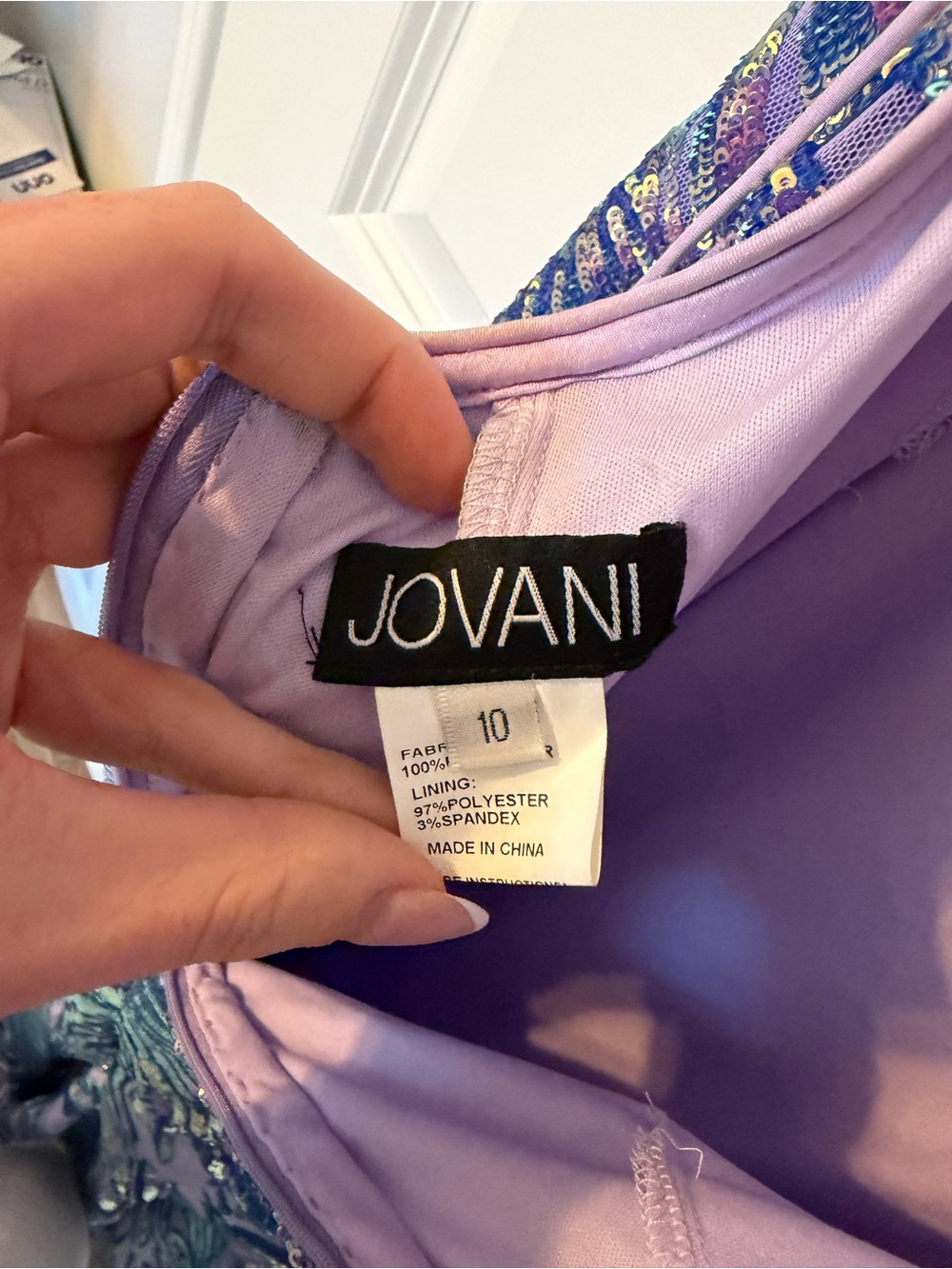 Jovani Prom Dress  08481 Iridescent Purple Spaghetti Strap Dress - Picture 9 of 16